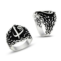 925K Sterling Silver Alif Waav Men Ring