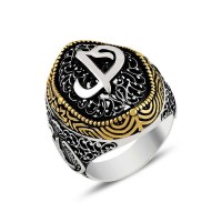 925K Sterling Silver Alif Waav Men Ring