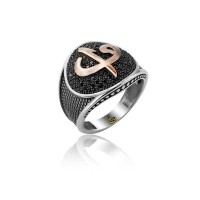 925K Sterling Silver Alif Waav Men Ring