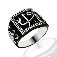 925K Sterling Silver Alif Waav Men Ring