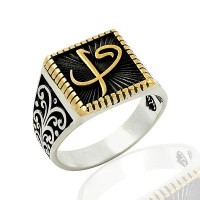 925K Sterling Silver Alif Waav Men Ring