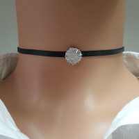 925K Sterling Silver Baguette Choker Necklace