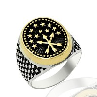 925K Sterling Silver Circassian Men Ring