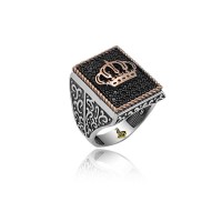 925K Sterling Silver Crown Men Ring