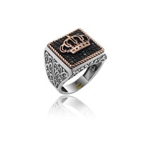 925K Sterling Silver Crown Men Ring