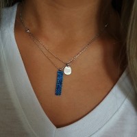 925K Sterling Silver Design Blue Necklace
