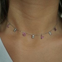 925K Sterling Silver Design Choker Love Necklace