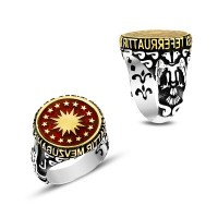 925K Sterling Silver Double Head Eagle Men Ring