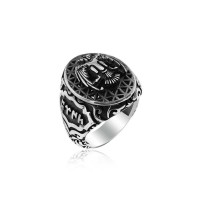 925K Sterling Silver Double Head Eagle Men Ring