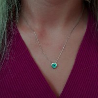 925K Sterling Silver Heart  Necklace