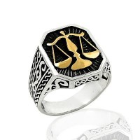 925K Sterling Silver Justice Men Ring