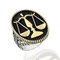 925K Sterling Silver Justice Men Ring