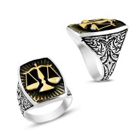 925K Sterling Silver Justice Men Ring