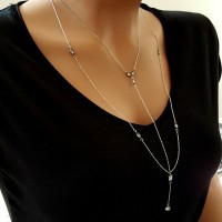 925K Sterling Silver Lariat Necklace