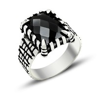 925K Sterling Silver Onyx Men Ring