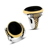 925K Sterling Silver Onyx Men Ring