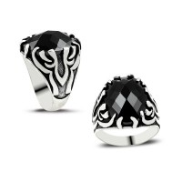 925K Sterling Silver Onyx Men Ring