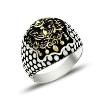 925K Sterling Silver Ottoman Arms Men Ring