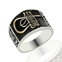 925K Sterling Silver Ottoman Tugra Men Ring