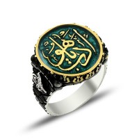 925K Sterling Silver Ottoman Tugra Men Ring