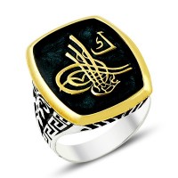 925K Sterling Silver Ottoman Tugra Men Ring