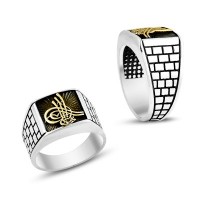 925K Sterling Silver Ottoman Tugra Men Ring