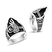 925K Sterling Silver Ottoman Tugra Men Ring