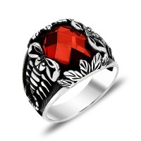 925K Sterling Silver Scorpion Men Ring