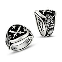 925K Sterling Silver Sword Men Ring