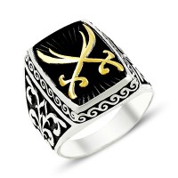 925K Sterling Silver Sword Men Ring