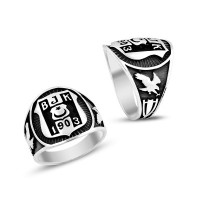 925K Sterling Silver Turkish Football Club Besiktas Men Ring