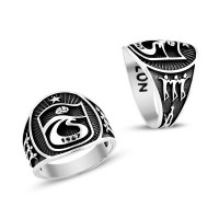 925K Sterling Silver Turkish Football Club Trabzonspor Men Ring