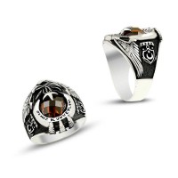 925K Sterling Silver Turkish Sea Forces Men Ring