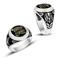 925K Sterling Silver Unutma Yeter Men Ring