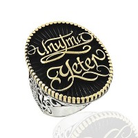 925K Sterling Silver Unutma Yeter Men Ring