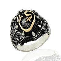 925K Sterling Silver Waav Men Ring