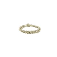 999 Silver White Hand Knit Bracelet