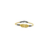 999 S?LVER GOLD Hand Knit Black Detail Bracelet