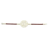 999 Silver White Model Handmade Red Detail Bracelet 