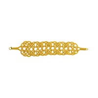 999 S?LVER Gold Hand Knit Bracelet