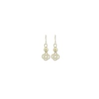 999 Silver White Beaded Handmade Earring