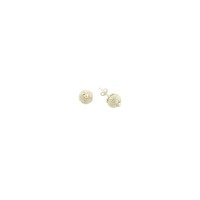 999 Sterling Silver White Stud Bead Earring