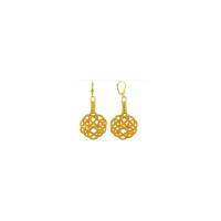 999 Sterling Silver Gold Hand Knit Earring