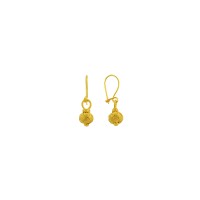 999 Sterling Silver Gold Plated Bead Hand Knit Earring