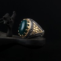 925 Sterling Silver Onyx Stone Handmade Men Ring