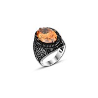 925 Silver Zircon Stone Ring For Men 