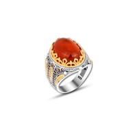 925 Silver Agate Ring For Men