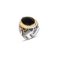 925 Silver Black Onyx Ring For Men