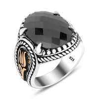 925 Silver Black Zircon Ring For Men