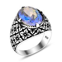 925 Silver  Zircon Stone Ring For Men
